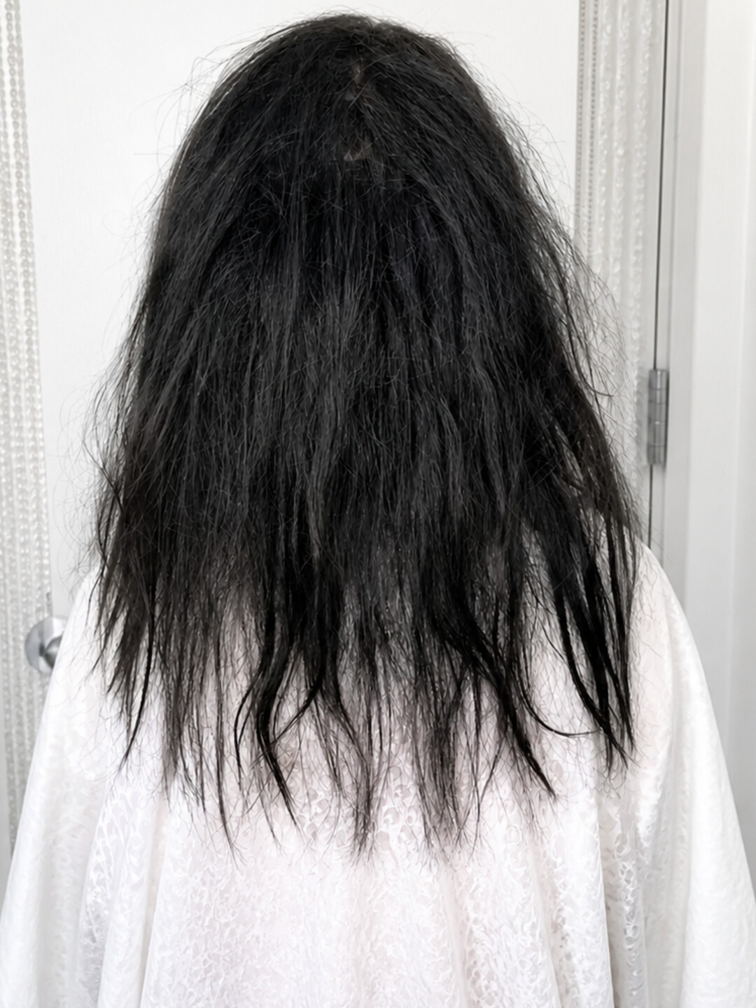 Waist-length, from a head that had given up. — before