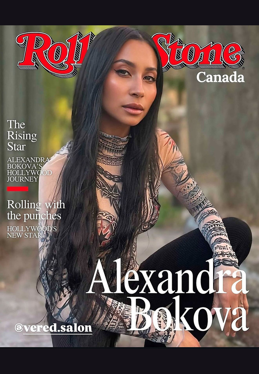 Rolling Stone Canada cover featuring Alexandra Bokova, with @vered.salon credited