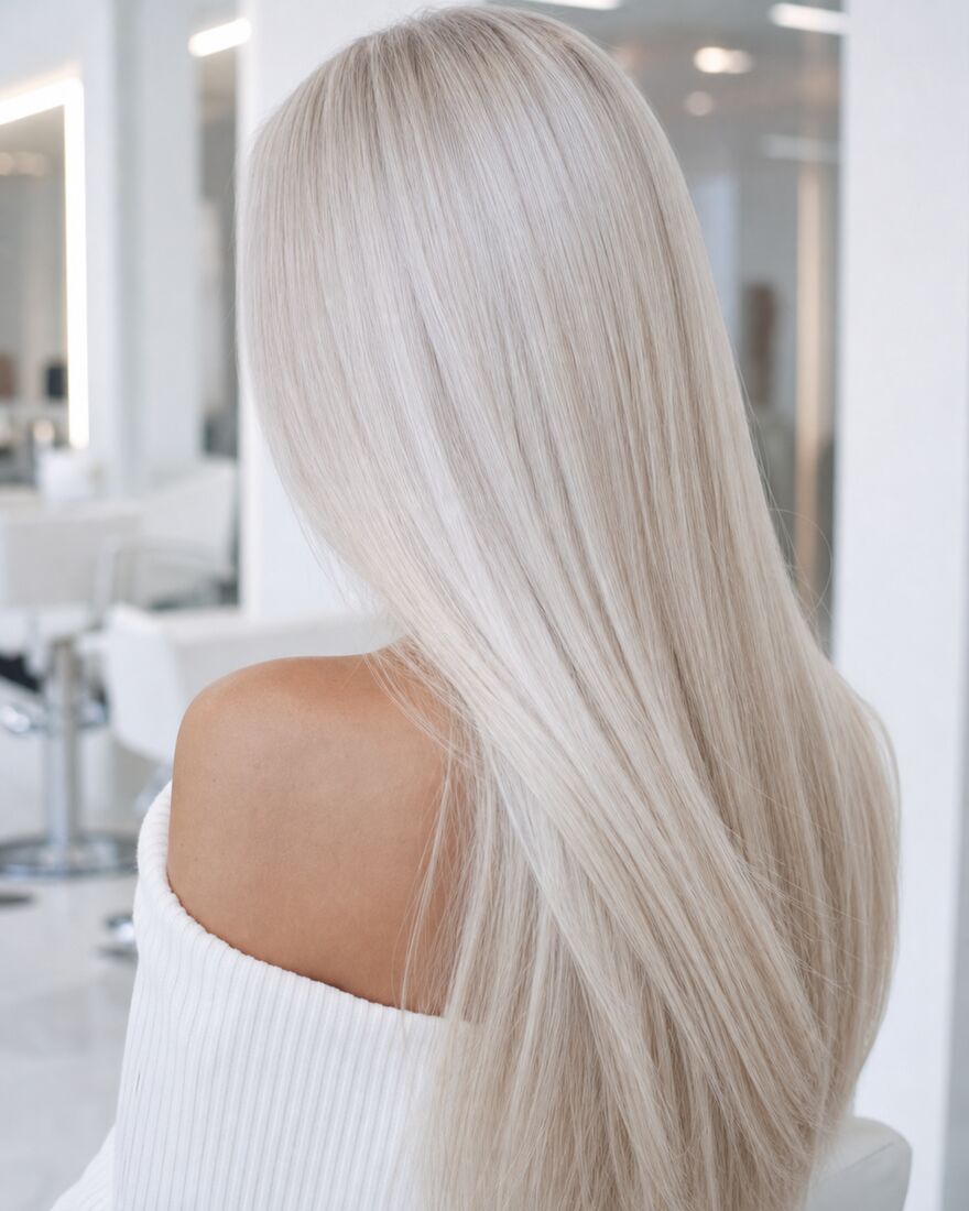 Long hair styled with extensions, Limón Salon
